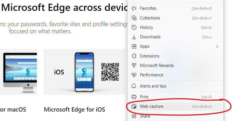 Microsoft Edge Web Capture